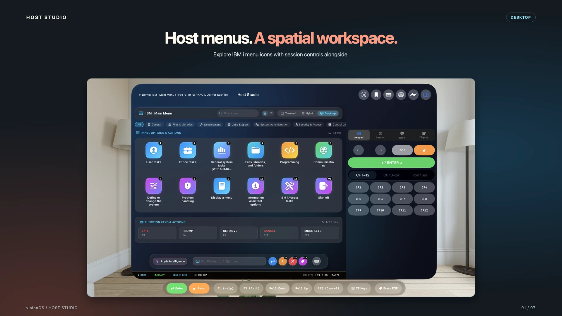 Apple Vision Pro — Desktop icon menu